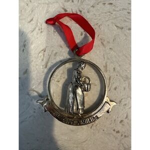 Godinger Silverplate 12 DAYS OF CHRISTMAS 8 Maids A Milking 3 1/4" Ornaments